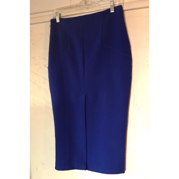 Cobalt Blue Scuba Pencil Skirt Size Medium - Picture 3 of 16